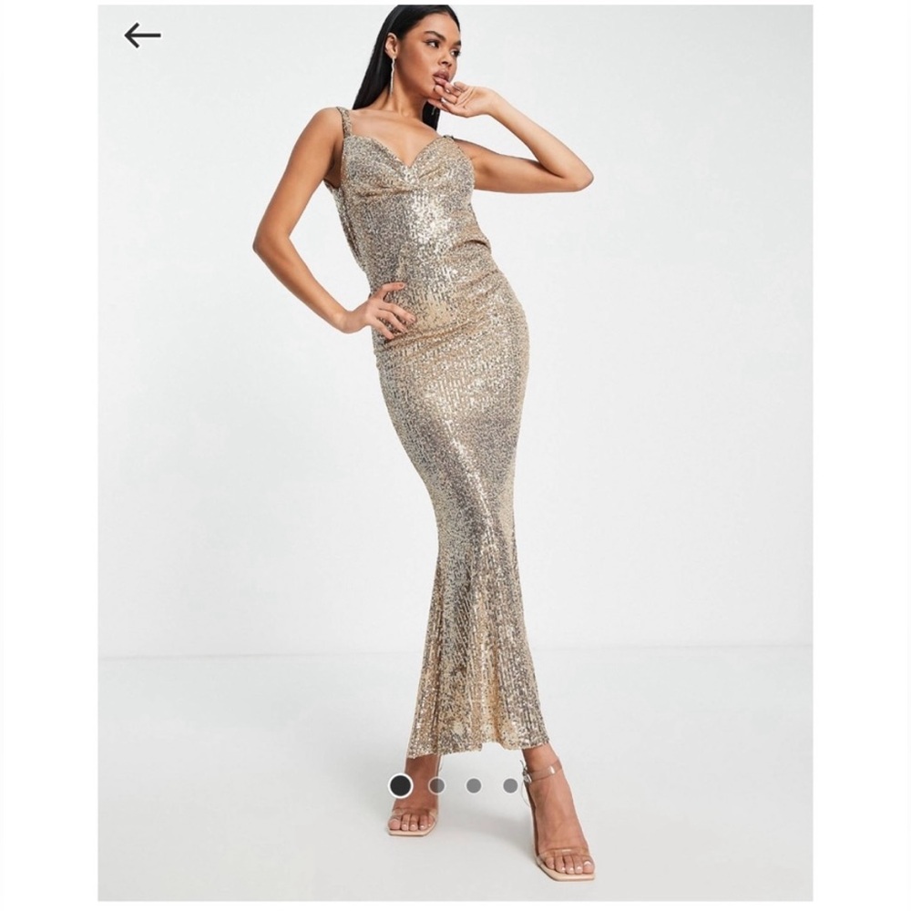 ASOS Gold Sequin Maxi Dress
